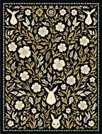 Whimsical Bunny Floral Grove Rug