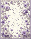 Elegant Lavender Floral Polka Dot Design Rug