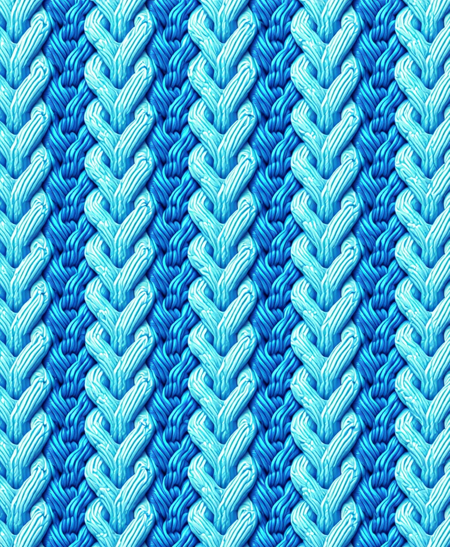 Braided Blue Textured Pattern Rug