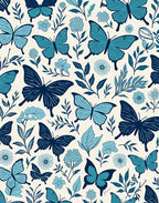 Beautiful Butterfly and Floral Pattern Rug