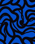 Bold Blue Black Swirl Abstraction Rug
