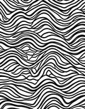 Abstract Black White Wavy Lines Pattern Rug