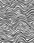 Abstract Black White Wavy Lines Pattern Rug