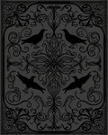 Dark Raven Decorative Floral Rug