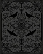 Dark Raven Decorative Floral Rug
