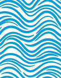 Vibrant Blue And White Wavy Lines Rug