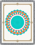 Vibrant Sunburst Mandala Border Rug