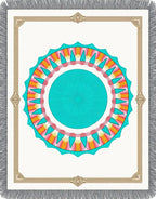 Vibrant Sunburst Mandala Border Rug
