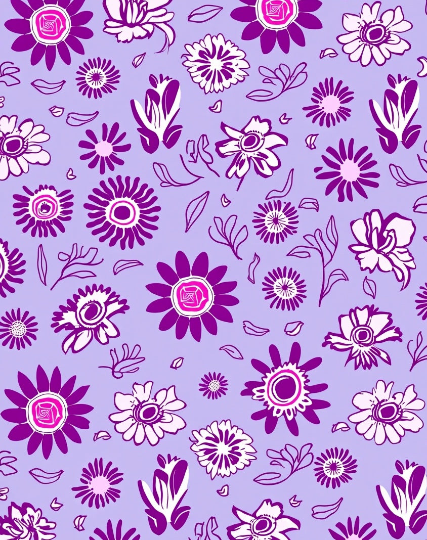Floral Delight Purple And White Rug