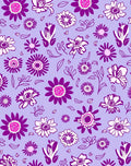 Floral Delight Purple And White Rug