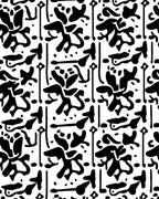 Abstract Organic Black White Pattern Rug