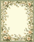 Vintage Floral Vine Border Design Rug