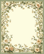 Vintage Floral Vine Border Design Rug