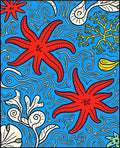 Ocean Starfish Coral Waves Design Rug