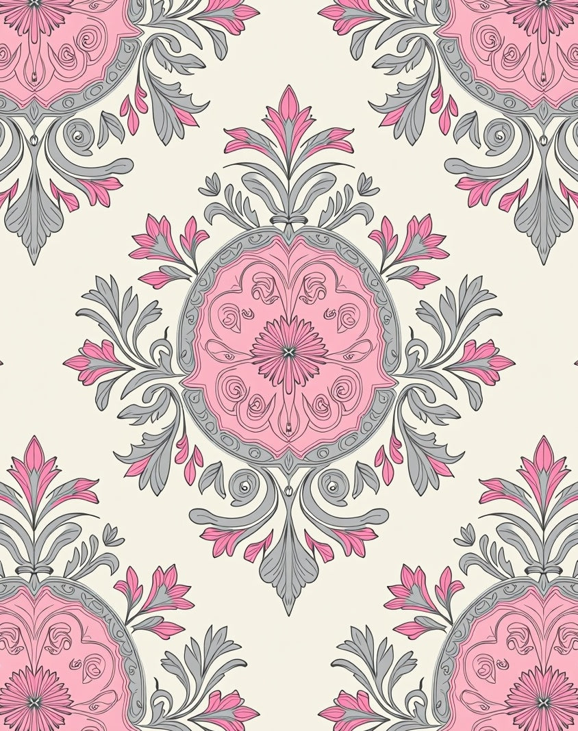 Vintage Floral Medallion Design Rug