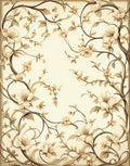 Ornate Floral Vine Scroll Design Rug