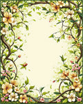 Whimsical Floral Vines and Leaves Rug