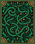 Emerald Serpent Floral Garden Design Rug