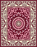 Ornate Floral Scrollwork Pattern Rug