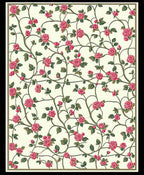 Rose Vine Patterned Floral Rug