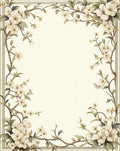 Floral Vine Scroll Patterned Area Rug