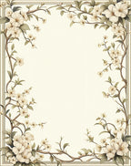 Floral Vine Scroll Patterned Area Rug