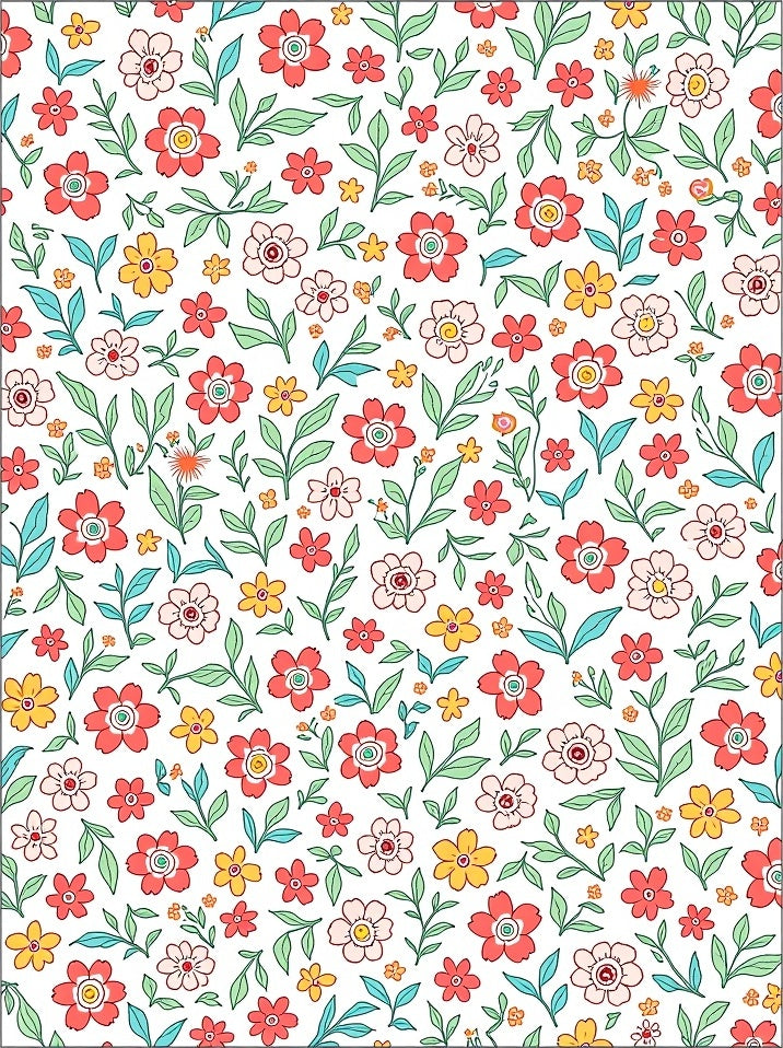Whimsical Floral And Leaf Pattern Rug
