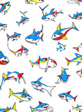 Playful Color Block Shark Pattern Rug