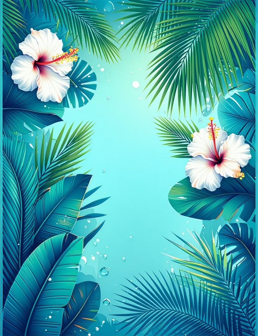Tropical Hibiscus Leaf Pattern Rug