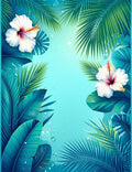 Tropical Hibiscus Leaf Pattern Rug