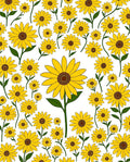Vibrant Yellow Sunflower Pattern Rug