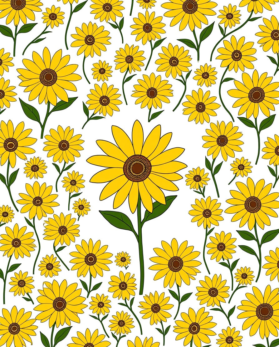 Vibrant Yellow Sunflower Pattern Rug