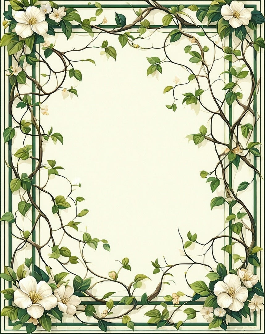 Nature Inspired Floral Vine Rug