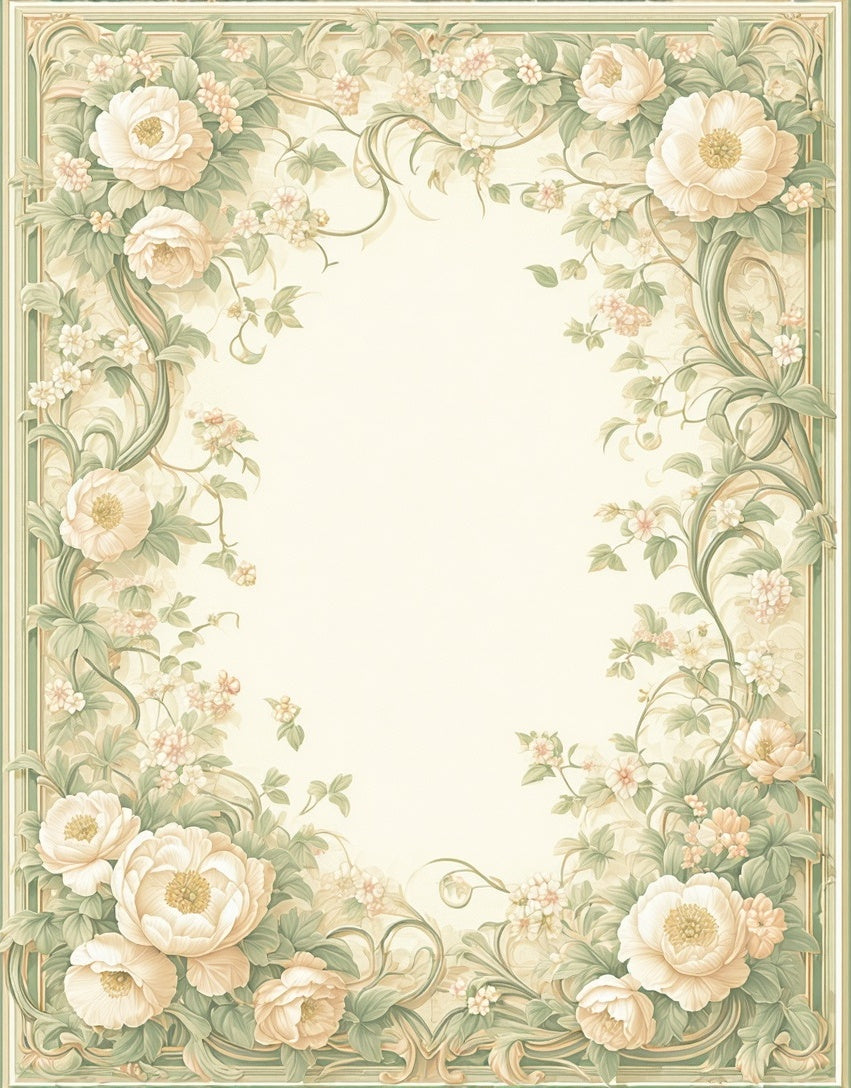 Elegant Floral Scrollwork Pattern Rug
