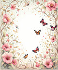 Whimsical Fluttering Butterflies Flowers Rug