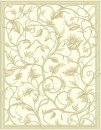 Elegant Floral Vine Scrollwork Design Rug