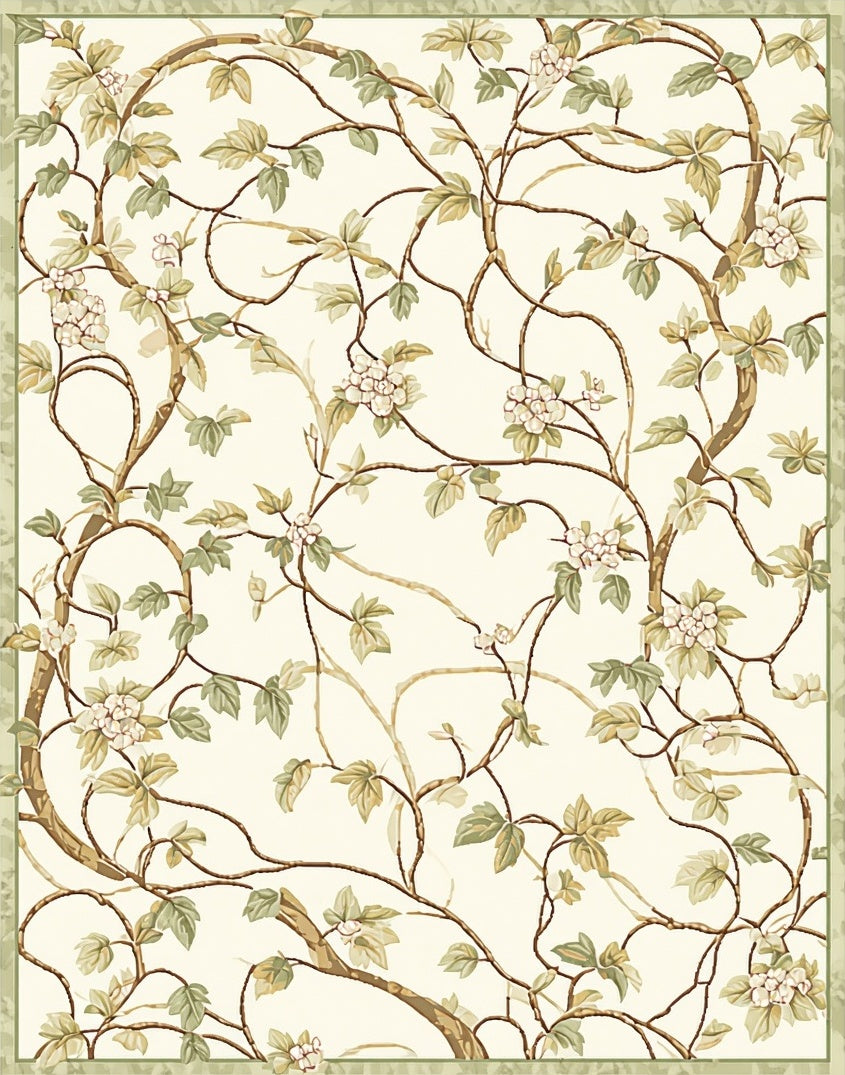 Vintage Floral Vines Pattern Rug