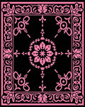 Exotic Pink Floral Border Design Rug