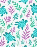 Ocean Turtle Floral Pattern Rug