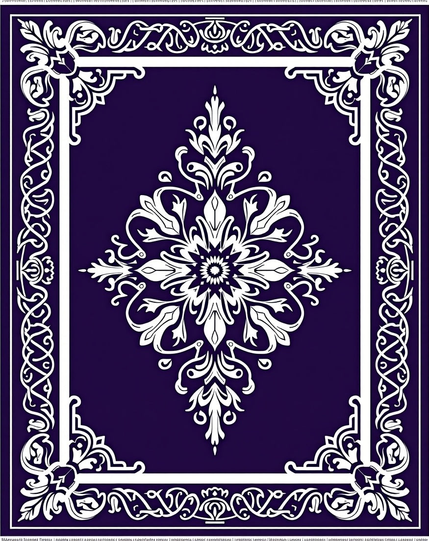 Intricate Floral Medallion Ivory Design Rug
