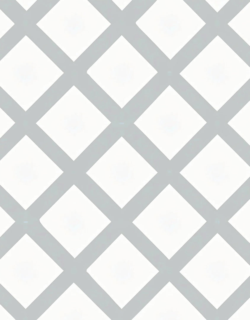 Classic Gray White Diamond Pattern Rug