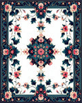 Floral Medallion Inspired Botanical Design Rug