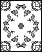 Vintage Floral Motif Frame Design Rug