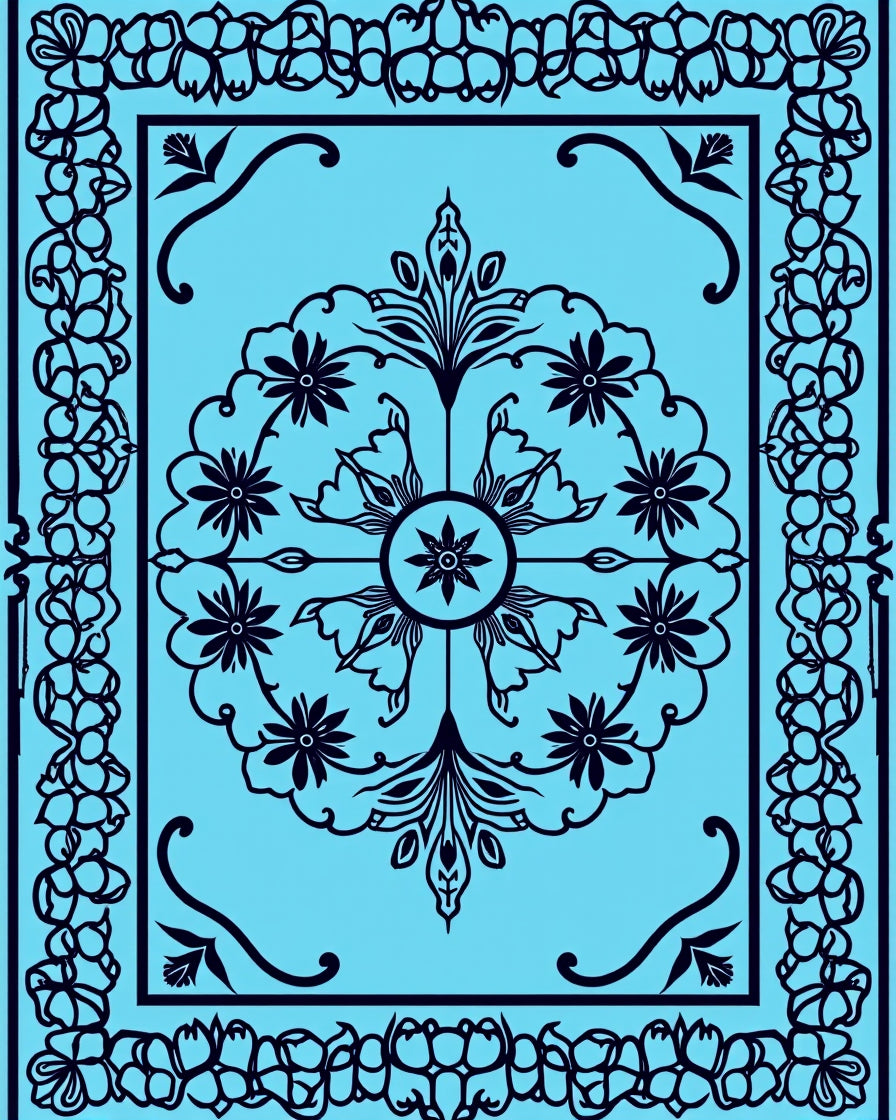 Floral Medallion Pattern Rug