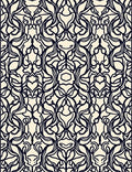 Abstract Black Symmetry Swirl Rug