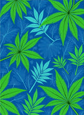 Emerald Green Leafy Foliage Abstract Rug