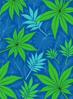 Emerald Green Leafy Foliage Abstract Rug