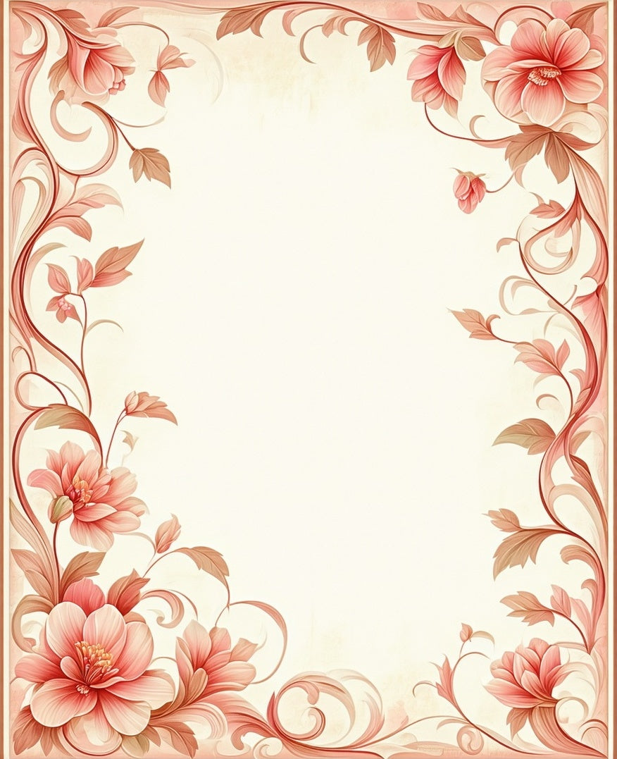 Elegant Floral Scrollwork Pattern Rug