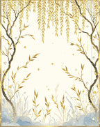 Golden Willow Branch Botanical Design Rug