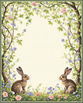 Whimsical Bunny Floral Garden Rug